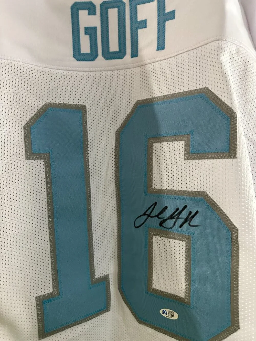 JARED GOFF SIGNED DETROIT LIONS AUTOGRAPHED CUSTOM FOOTBALL JERSEY W/COA XL 696 - Picture 3 of 11